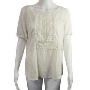 Old Navy Off White Cotton Calla Lily Shirt, Size Large